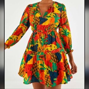 FARM RIO NWT Fruit Salad Mini Dress XL
